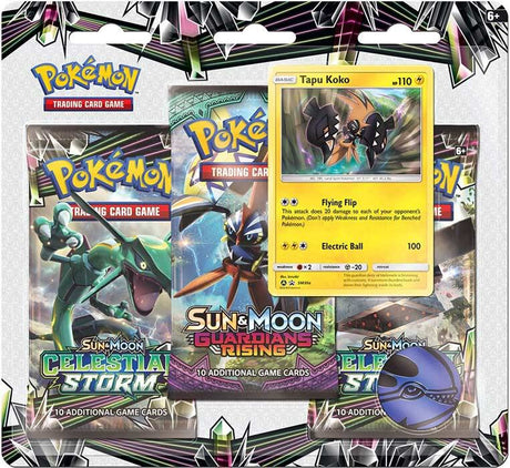 Celestial Storm 3 Pack Booster Blister Tapu Koko