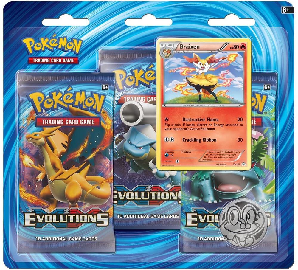 XY Evolutions 3 Pack Blister Braixen