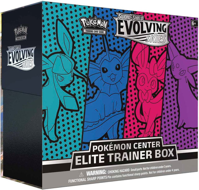 Evolving Skies Pokemon Center Elite Trainer Box Glaceon Vaporeon Sylveon Espeon Exclusive
