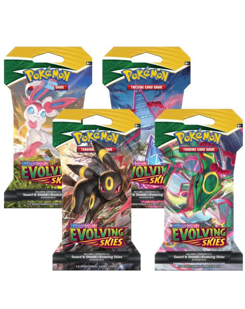 Evolving Skies Sleeved Booster Pack Art Bundle Set of 4