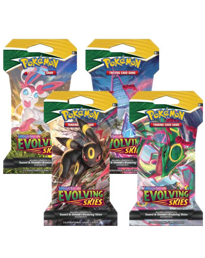 Evolving Skies Sleeved Booster Pack Art Bundle Set of 4