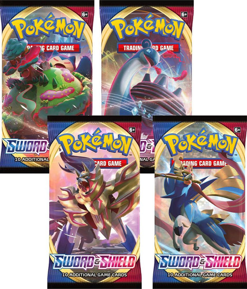Sword and Shield Base Set Booster Pack Art Bundle Set of 4 - Sword & Shield Base Set sealed product
