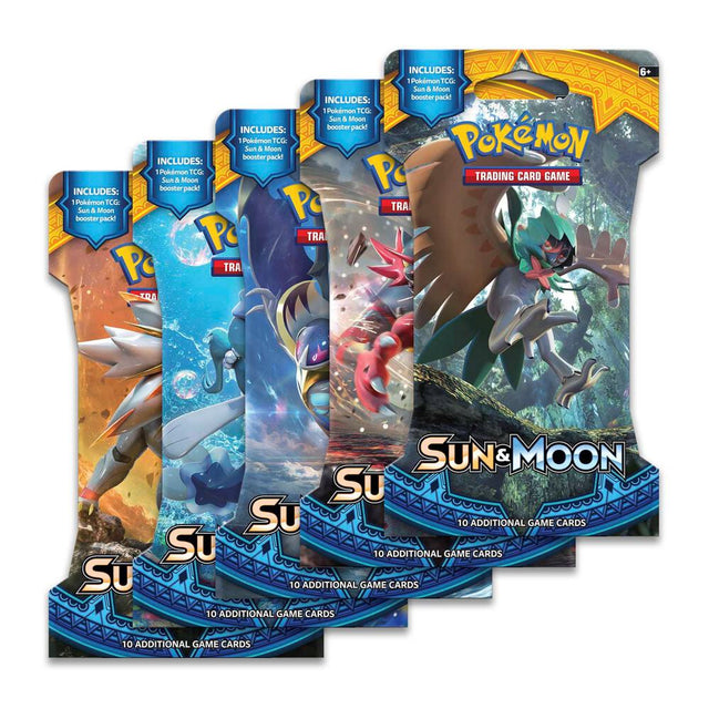 Sun and Moon Sleeved Booster Pack Art Bundle Set of 5