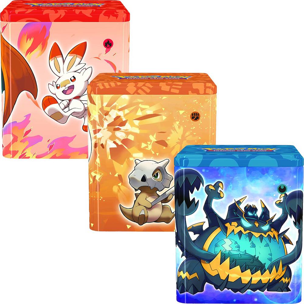 Pokemon Stacking Tins Fighting Fire Darkness Set of 3