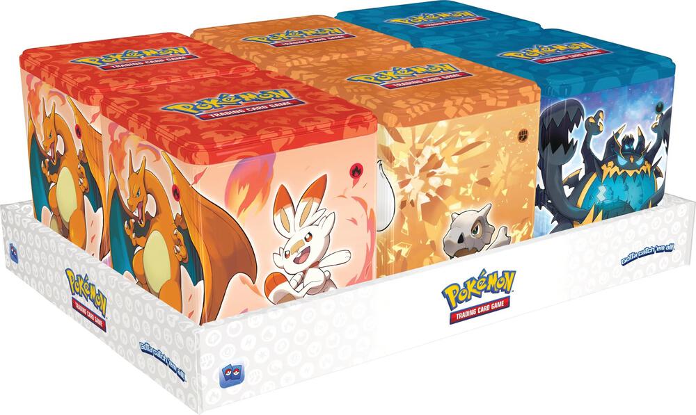 Pokemon Stacking Tins Fighting Fire Darkness Display