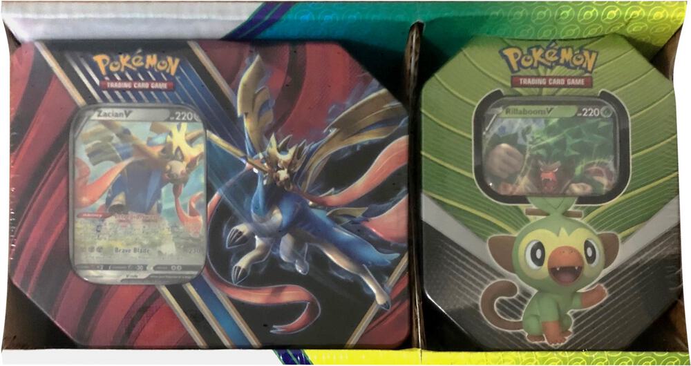 Legends of Galar Tin plus Galar Partners Tin 2 pack Zacian V Rillaboom V Retail Exclusive
