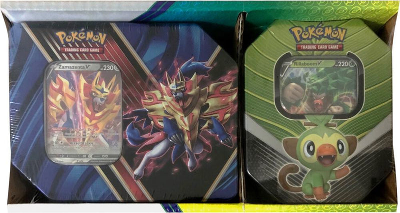 Legends of Galar Tin plus Galar Partners Tin 2 pack Zamazenta V Rillaboom V Retail Exclusive - Sword & Shield Base Set sealed product