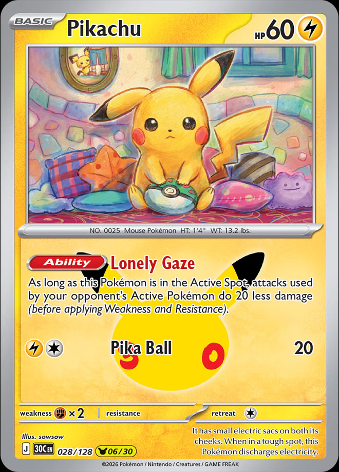 0028 Pikachu Card 30th Celebration