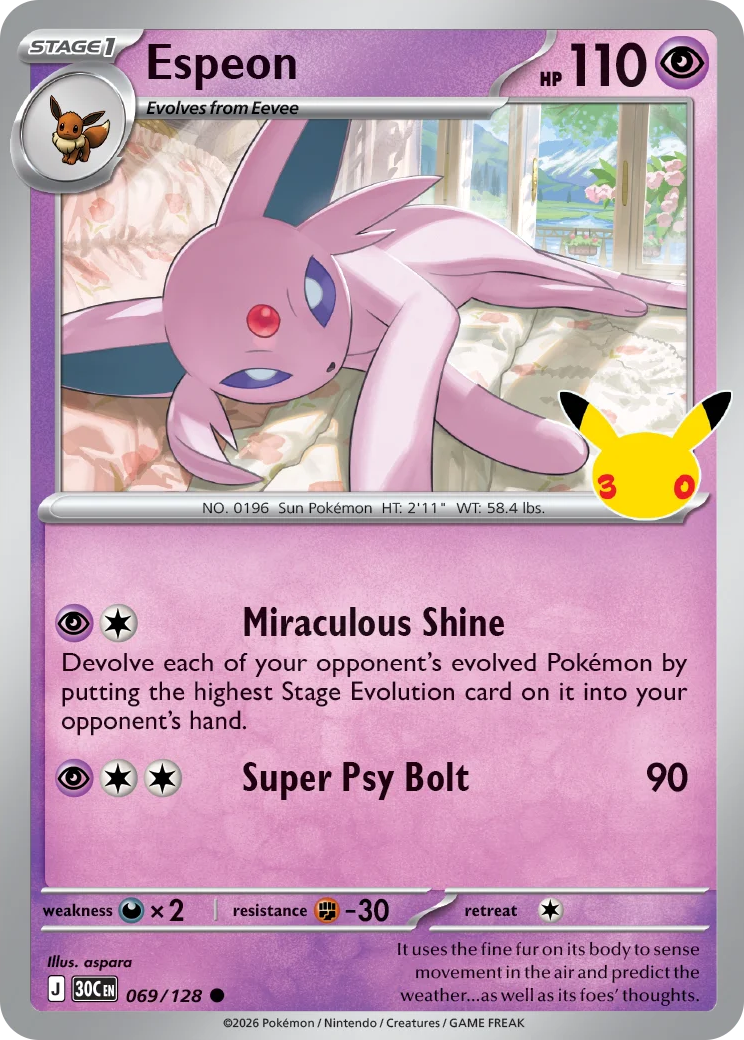 0069 Espeon Common 30th Celebration