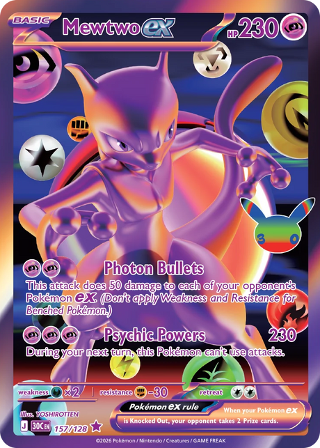 0157 Mewtwo ex Futuristic Rare 30th Celebration
