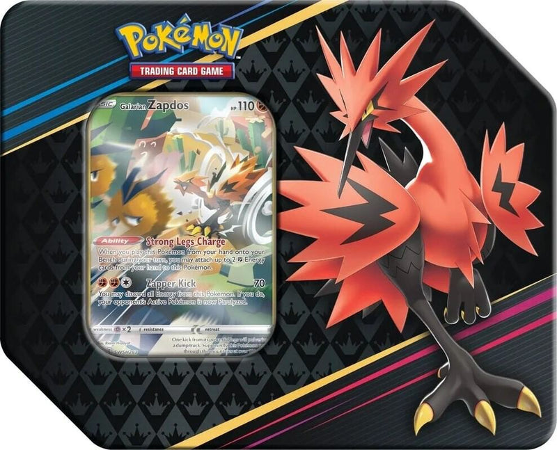 Crown Zenith Tin Galarian Zapdos - Crown Zenith sealed product