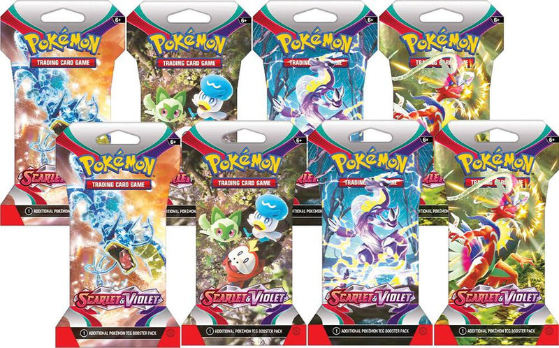 Scarlet and Violet Sleeved Booster Pack Bundle Set of 8 - Scarlet & Violet Base Set sealed product