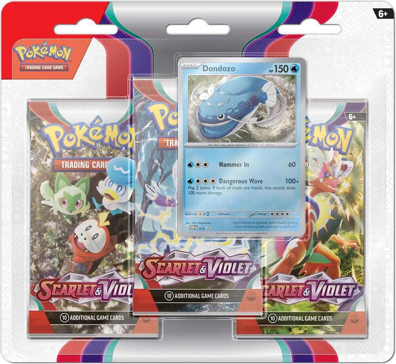 Scarlet and Violet 3 Pack Blister Dondozo - Scarlet & Violet Base Set sealed product