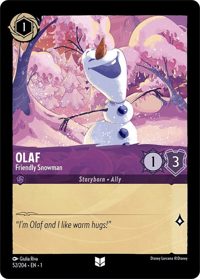Olaf - Friendly Snowman #52 Uncommon - The First Chapter Pokemon card