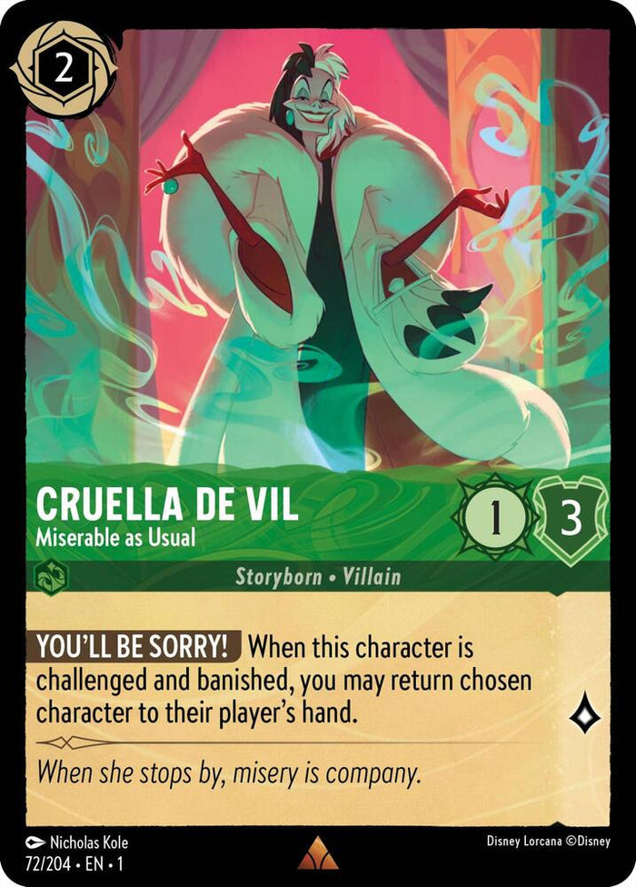 0072 Cruella De Vil - Miserable as Usual Rare The First Chapter