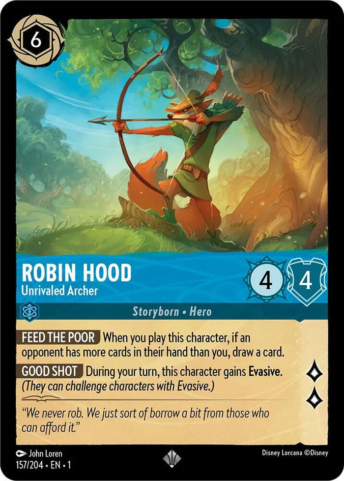 Robin Hood - Unrivaled Archer #157 Super Rare - The First Chapter Pokemon card