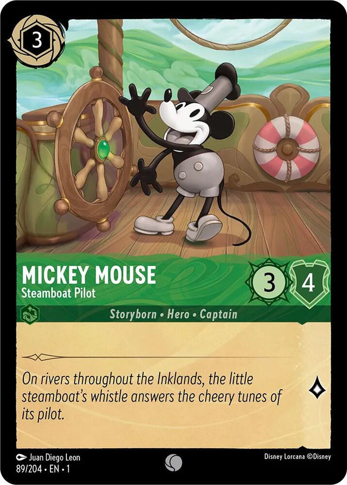Mickey Mouse - Steamboat Pilot #89 Common - The First Chapter Pokemon card