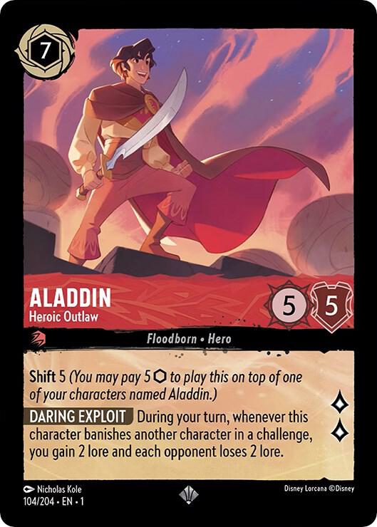 Aladdin - Heroic Outlaw #104 Super Rare - The First Chapter Pokemon card