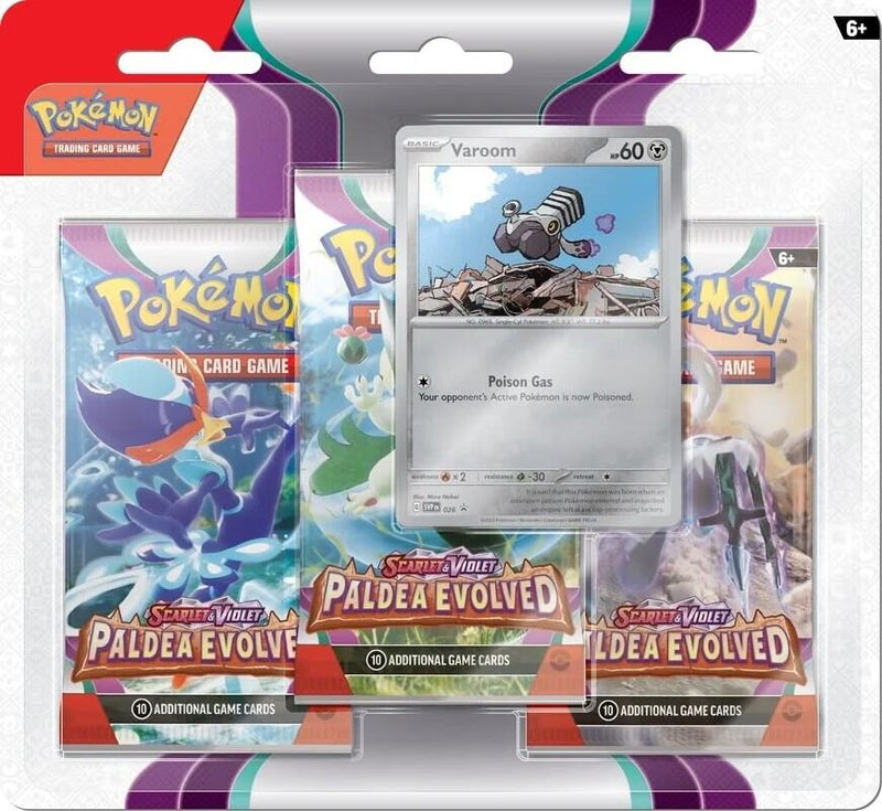 Paldea Evolved 3 Pack Blister Varoom - Paldea Evolved sealed product