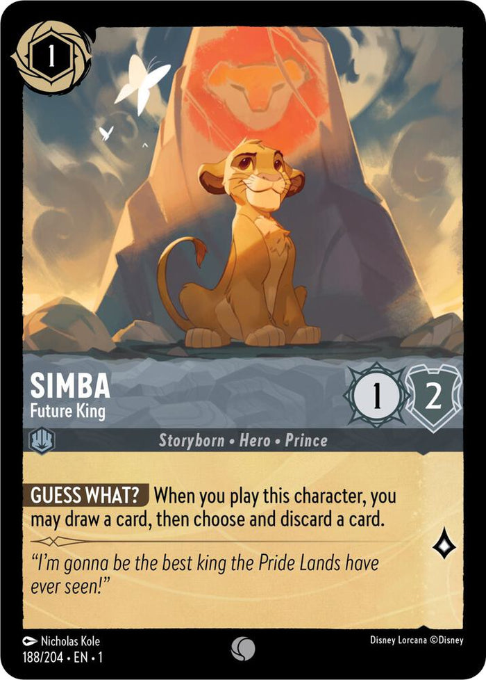 Simba - Future King #188 Common - The First Chapter Pokemon card