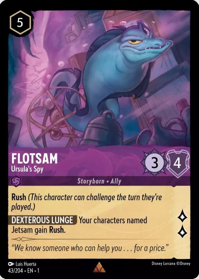 Flotsam - Ursula's Spy #43 Rare - The First Chapter Pokemon card