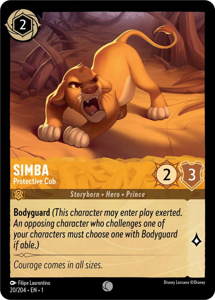Simba - Protective Cub #20 Common - The First Chapter Pokemon card