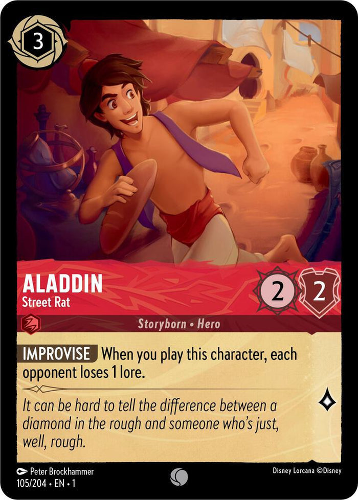 Aladdin - Street Rat #105 Common - The First Chapter Pokemon card