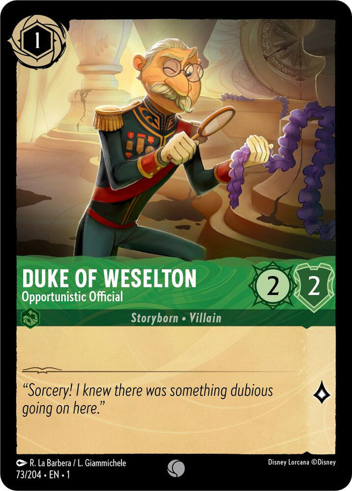 Duke of Weselton - Opportunistic Official #73 Common - The First Chapter Pokemon card