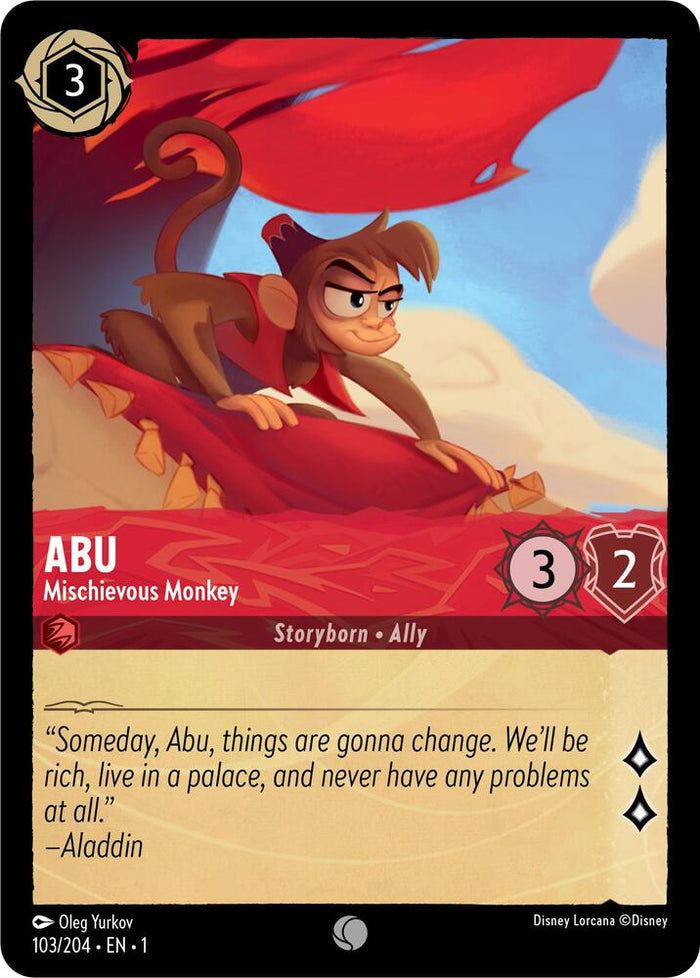 Abu - Mischievous Monkey #103 Common - The First Chapter Pokemon card