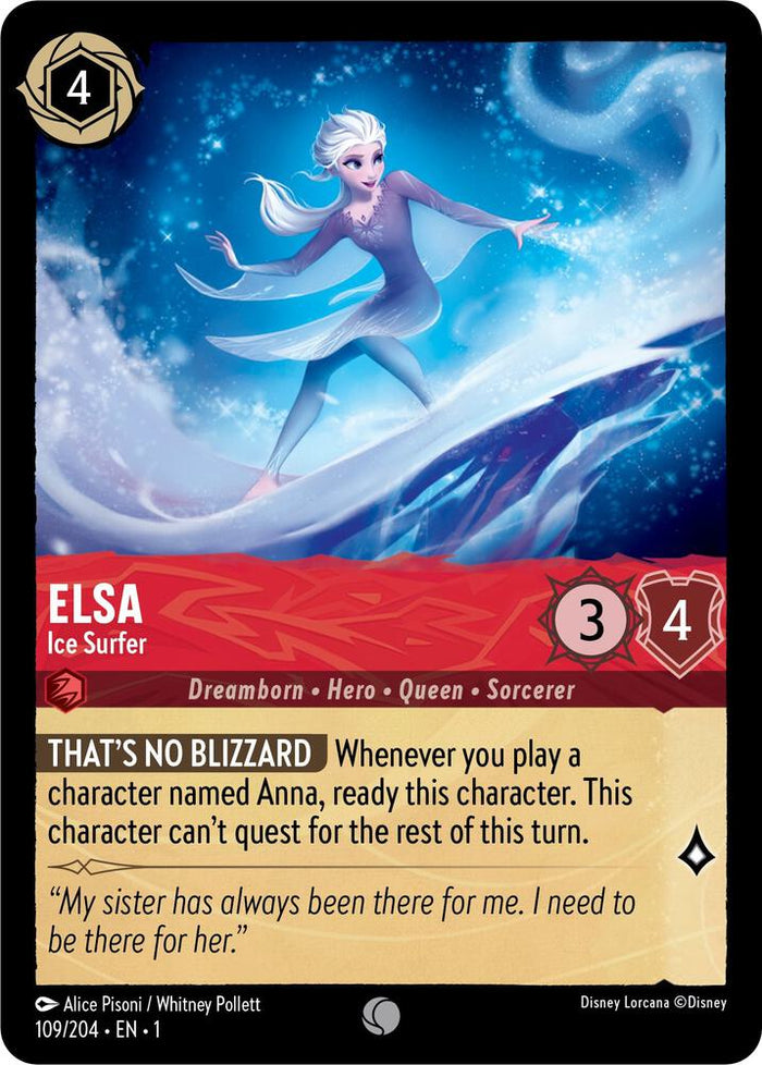 Elsa - Ice Surfer #109 Common - The First Chapter Pokemon card