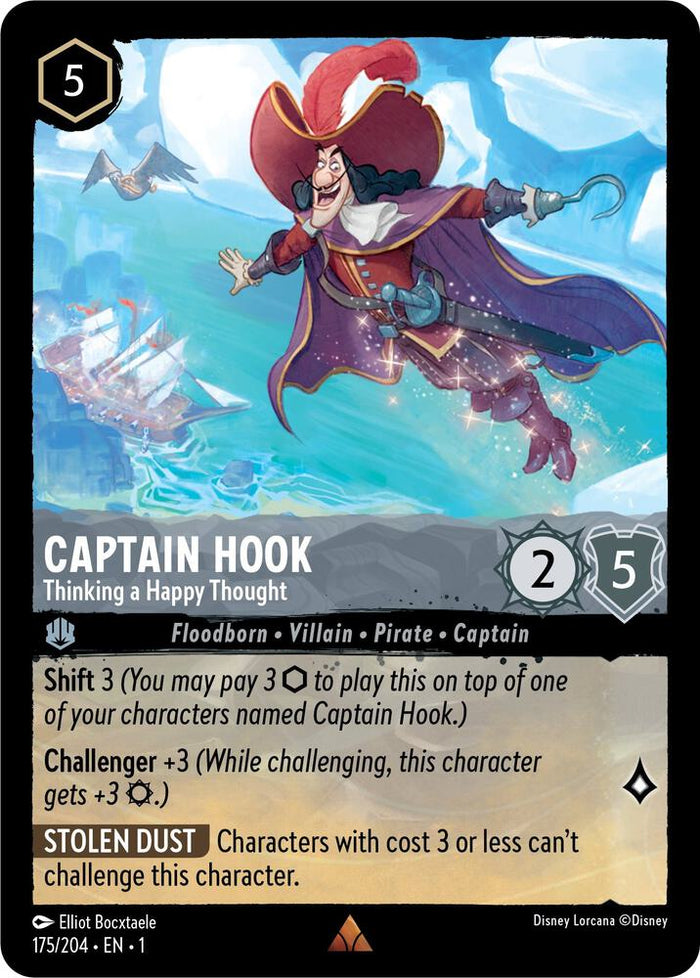 Captain Hook - Thinking a Happy Thought #175 Rare - The First Chapter Pokemon card