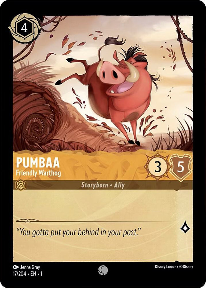 Pumbaa - Friendly Warthog #17 Common - The First Chapter Pokemon card
