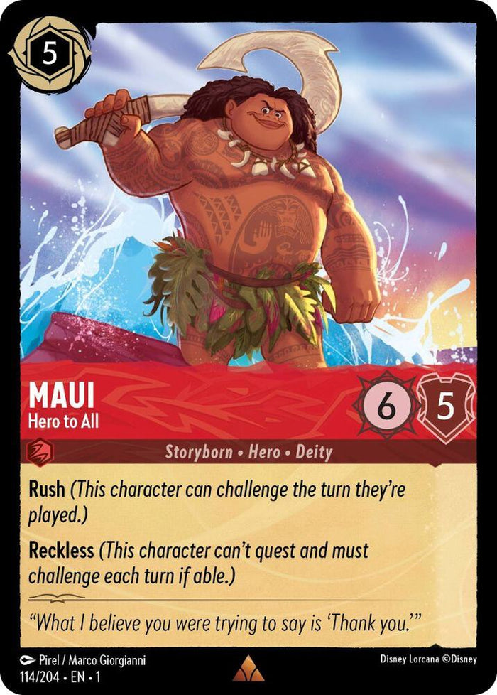 Maui - Hero to All #114 Rare - The First Chapter Pokemon card