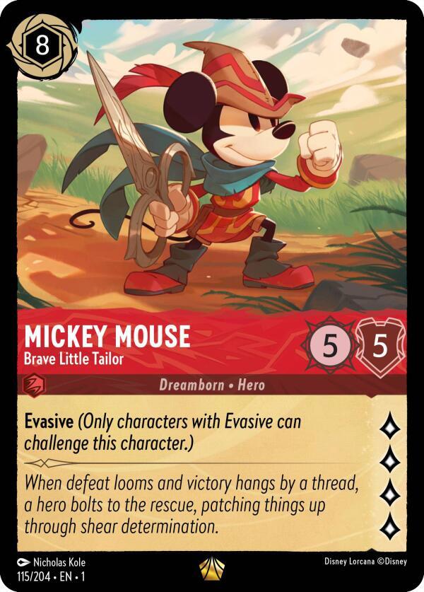 Mickey Mouse - Brave Little Tailor #115 Legendary - The First Chapter Pokemon card