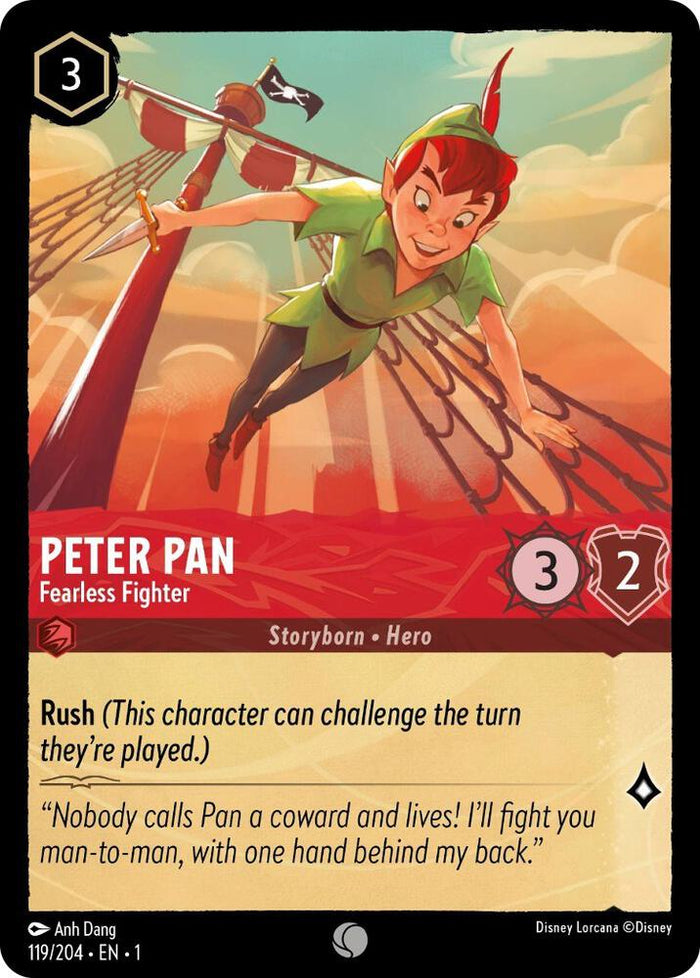 Peter Pan - Fearless Fighter #119 Common - The First Chapter Pokemon card