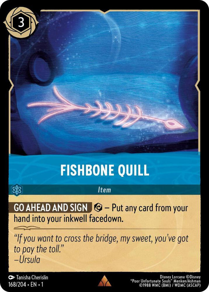 Fishbone Quill #168 Rare - The First Chapter Pokemon card