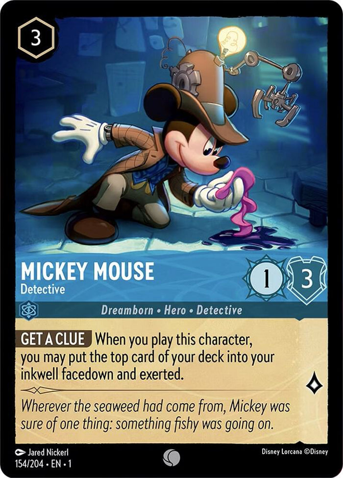 Mickey Mouse - Detective #154 Common - The First Chapter Pokemon card