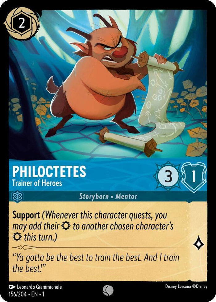 Philoctetes - Trainer of Heroes #156 Common - The First Chapter Pokemon card