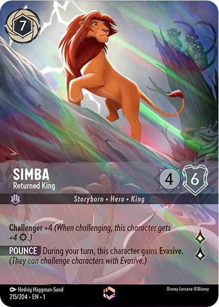 Simba - Returned King (Enchanted) #215 Enchanted - The First Chapter Pokemon card