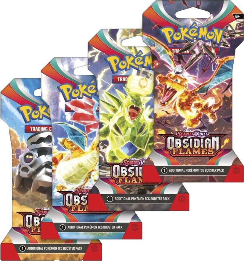 Obsidian Flames Sleeved Booster Pack Art Bundle Set of 4 - Obsidian Flames sealed product