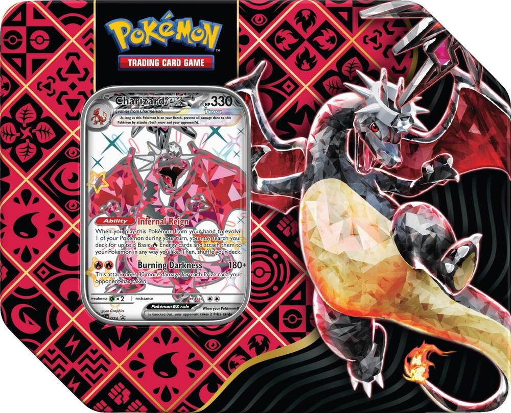 Paldean Fates Tin Charizard ex