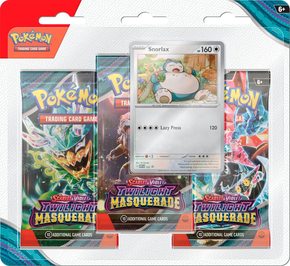Twilight Masquerade 3 Pack Blister Snorlax