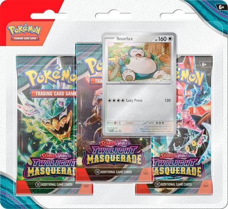 Twilight Masquerade 3 Pack Blister Snorlax