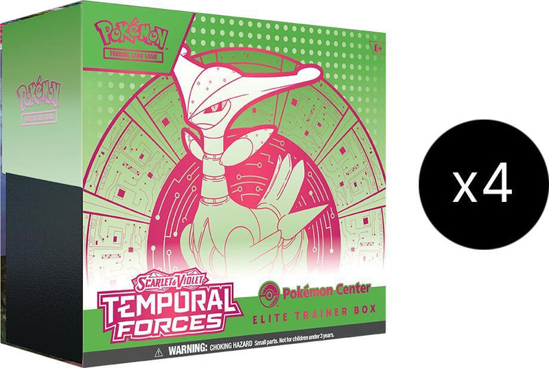 Temporal Forces Pokemon Center Elite Trainer Box Case Exclusive Iron Leaves - Temporal Forces sealed product