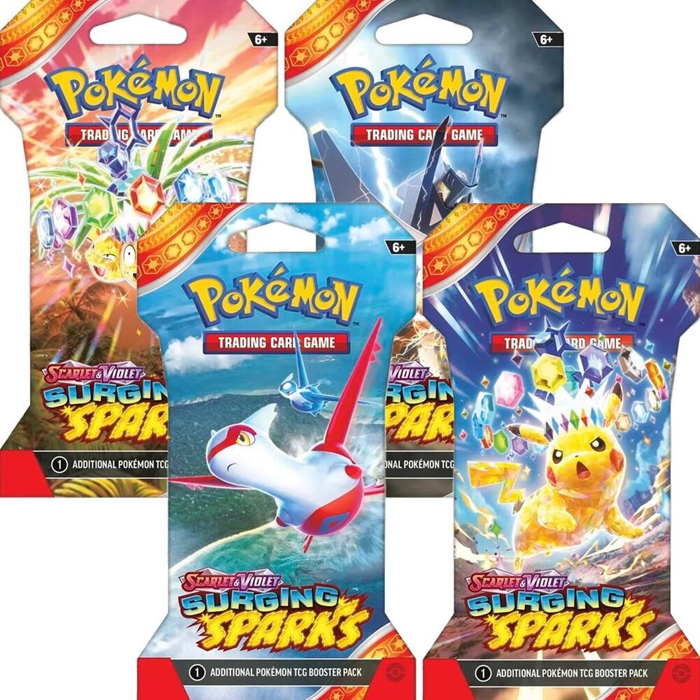 Surging Sparks Sleeved Booster Pack Bundle Set of 4