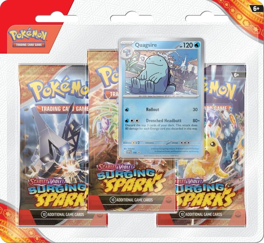 Surging Sparks 3 Pack Blisters Quagsire