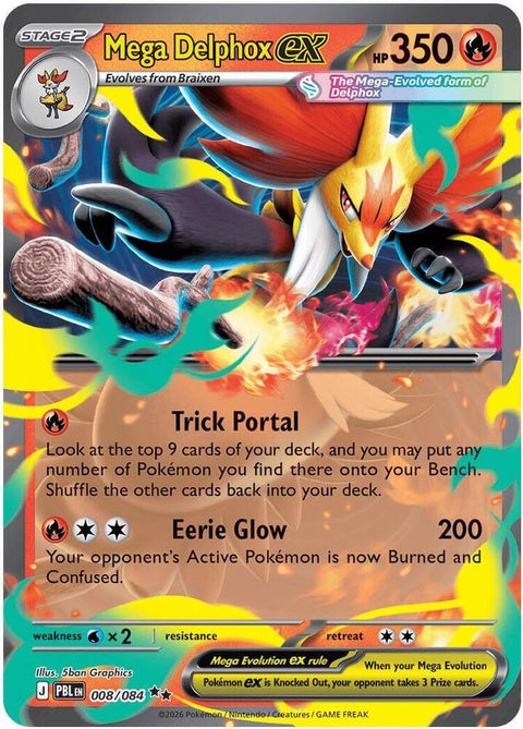 0008 Mega Delphox ex Double Rare Pitch Black