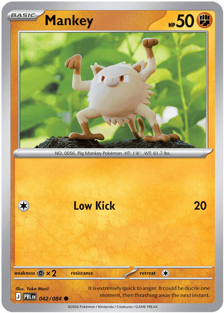 0042 Mankey Common Pitch Black
