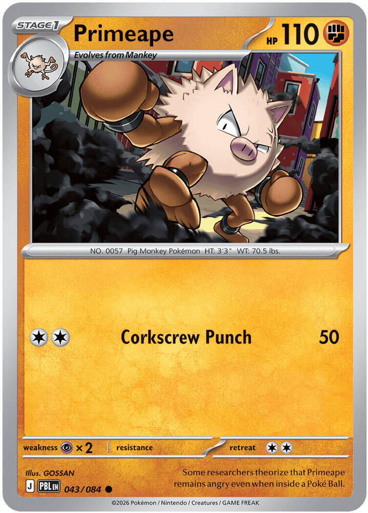 0043 Primeape Common Pitch Black
