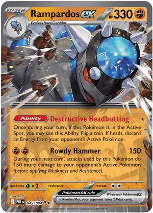 0045 Rampardos ex Double Rare Pitch Black